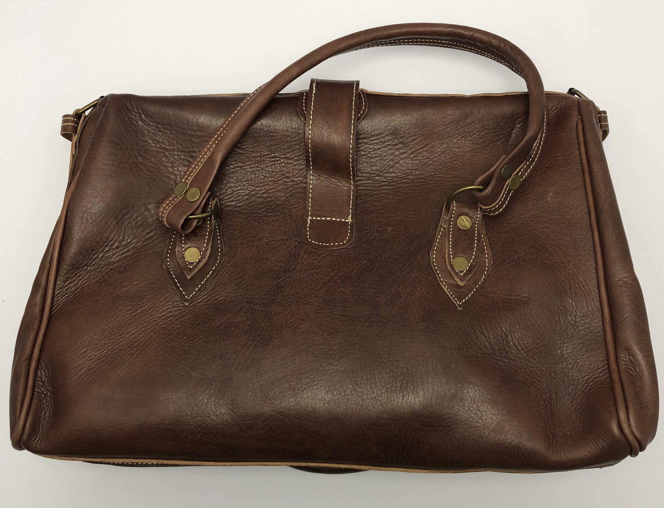 Kožená velká cestovní taška hnědá