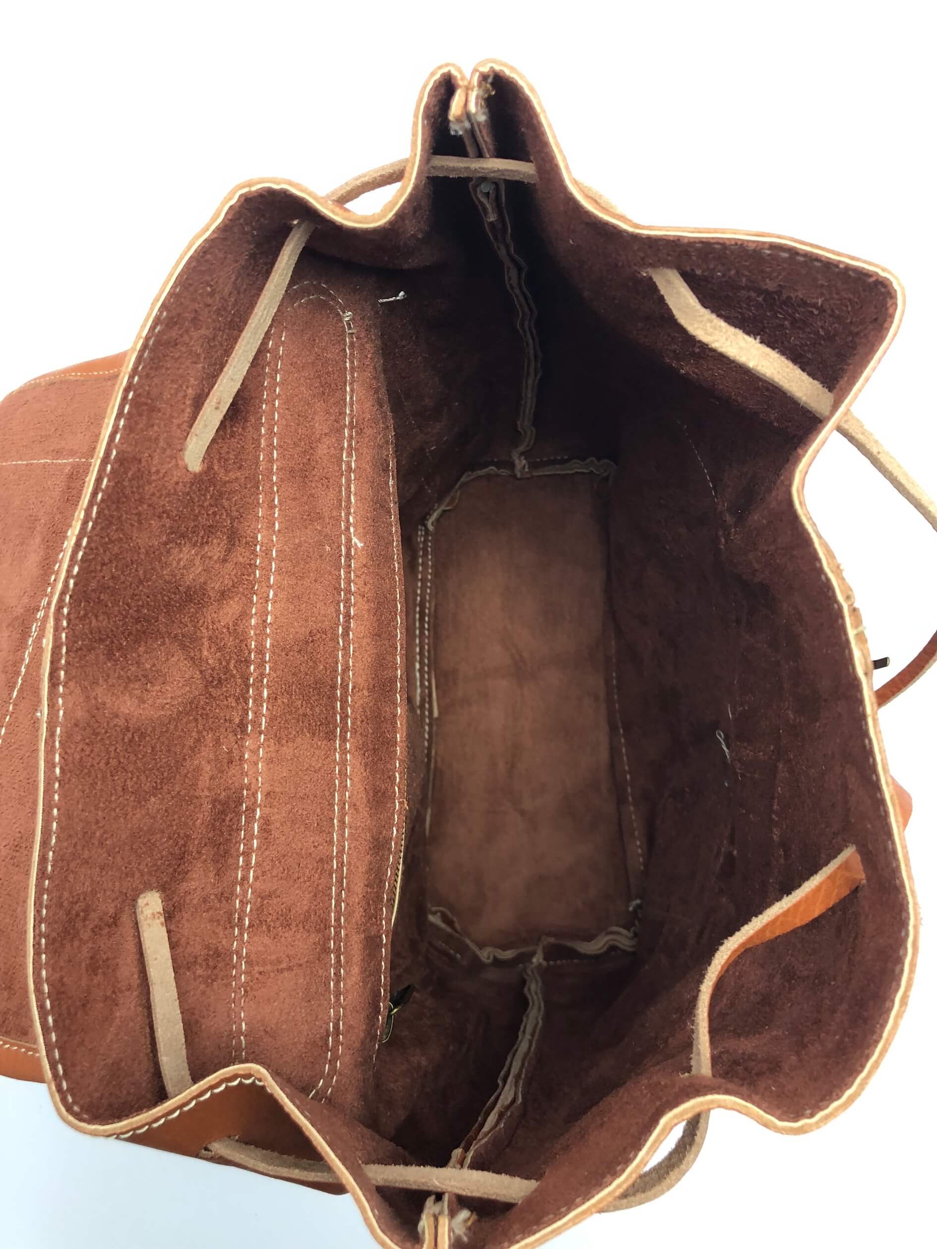 Kožený batoh béžový