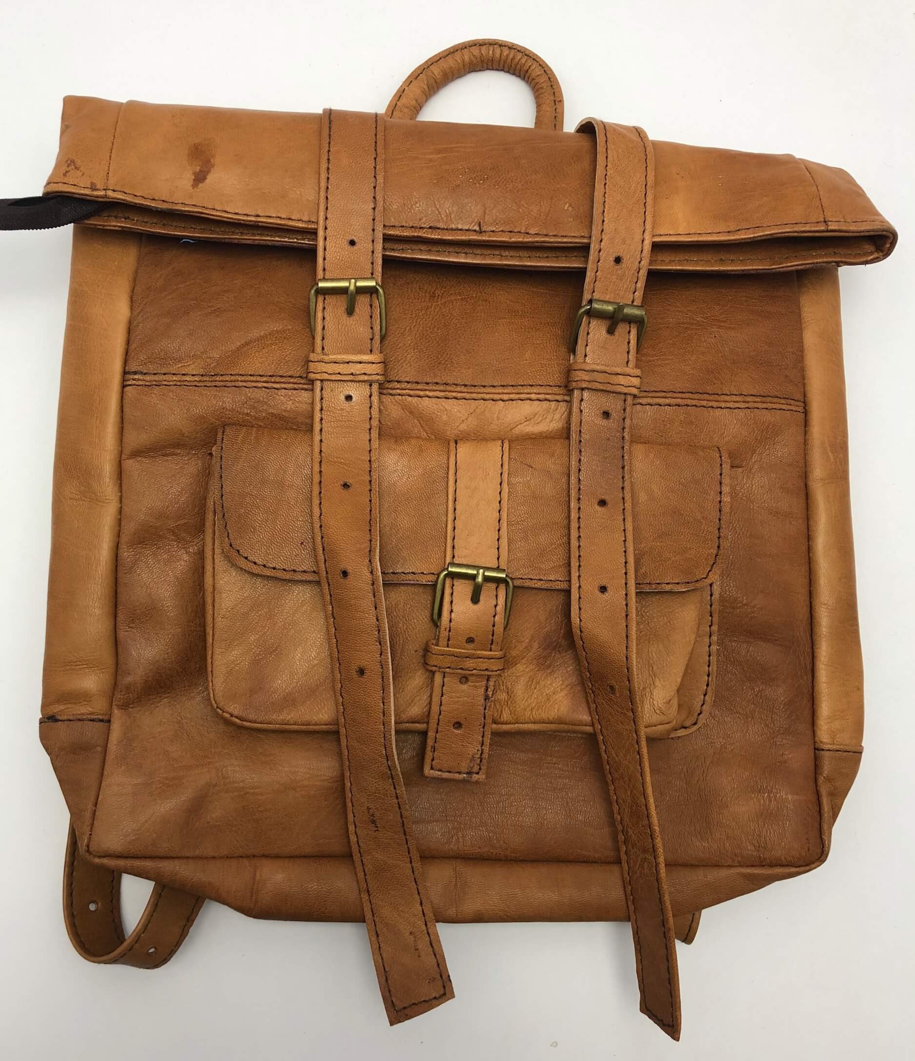 Kožený batoh béžový