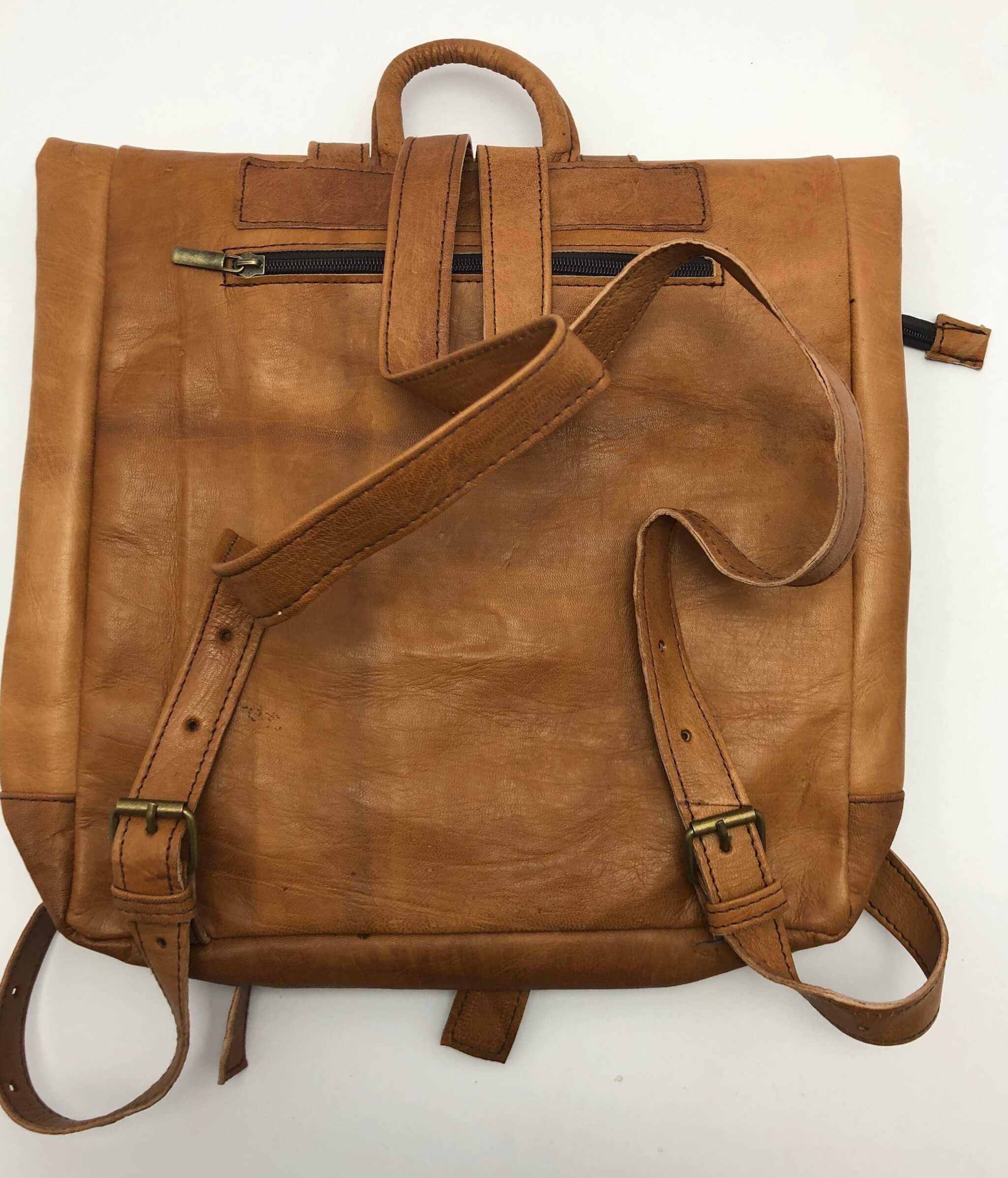 Kožený batoh béžový