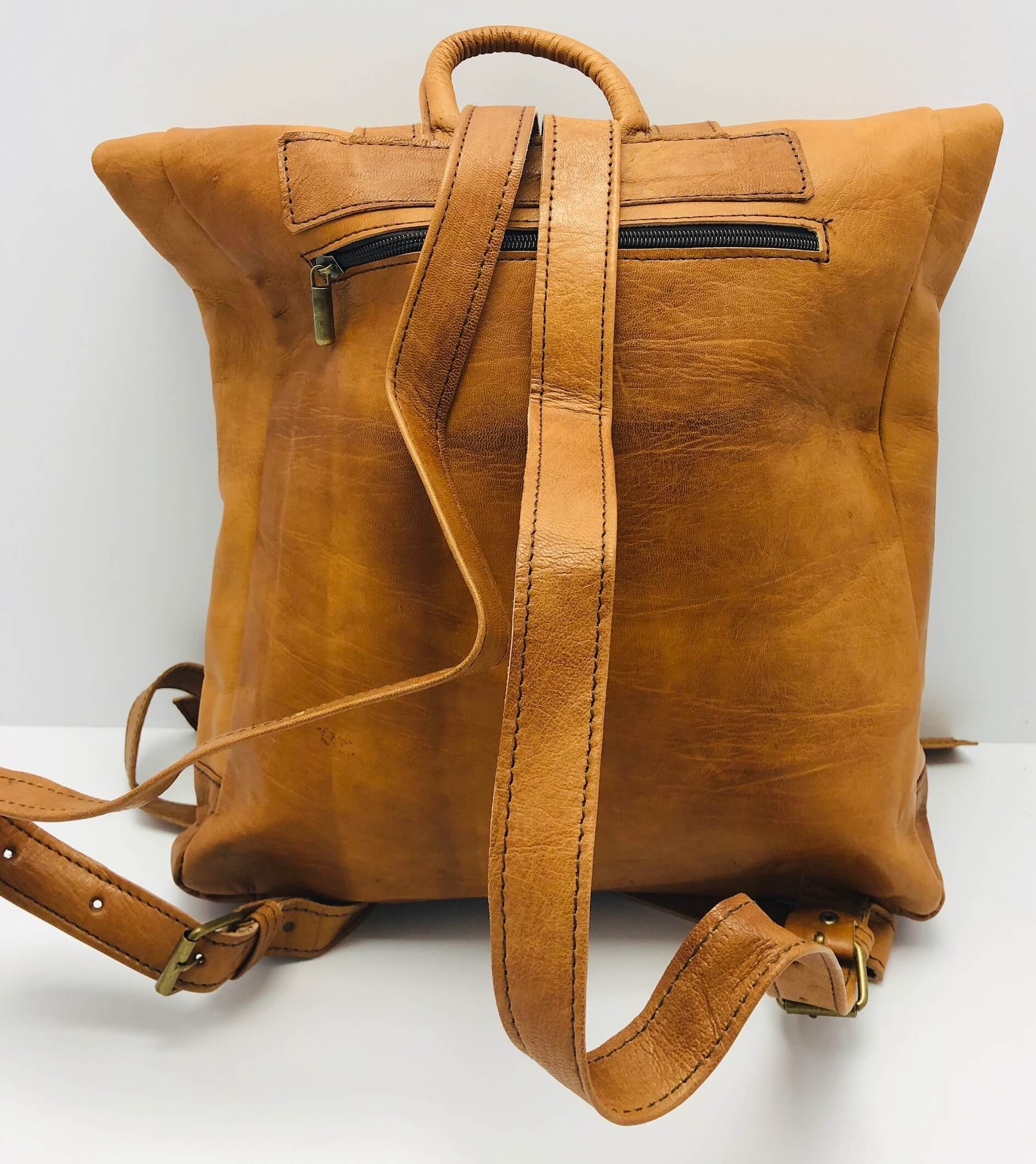 Kožený batoh béžový