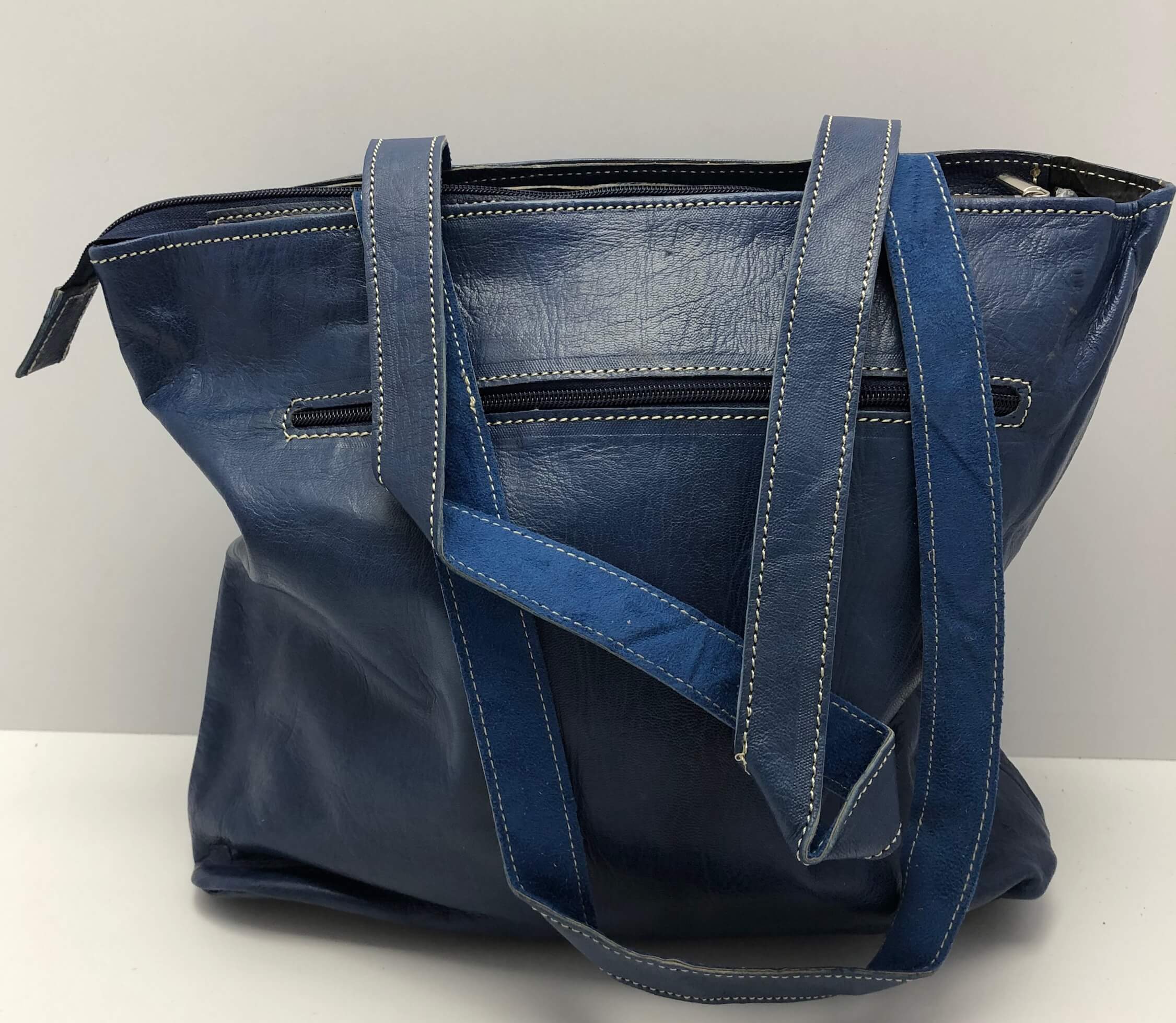 Kožená kabelka modrá