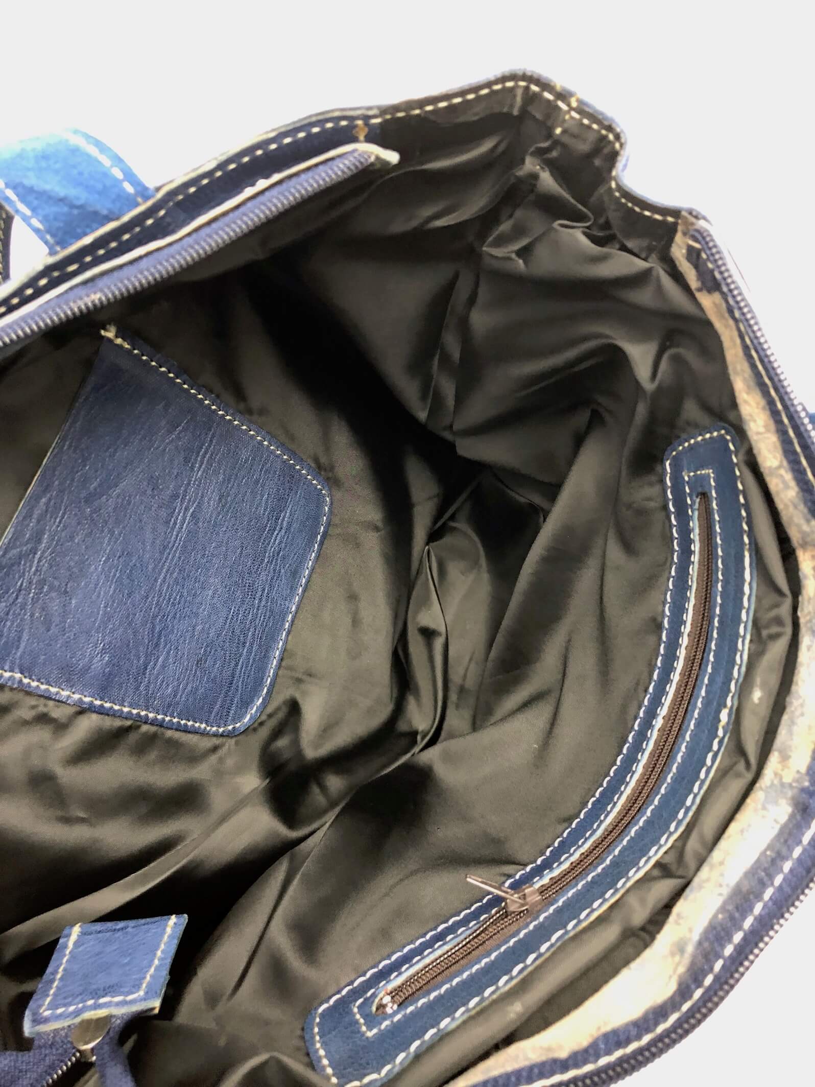 Kožená kabelka modrá