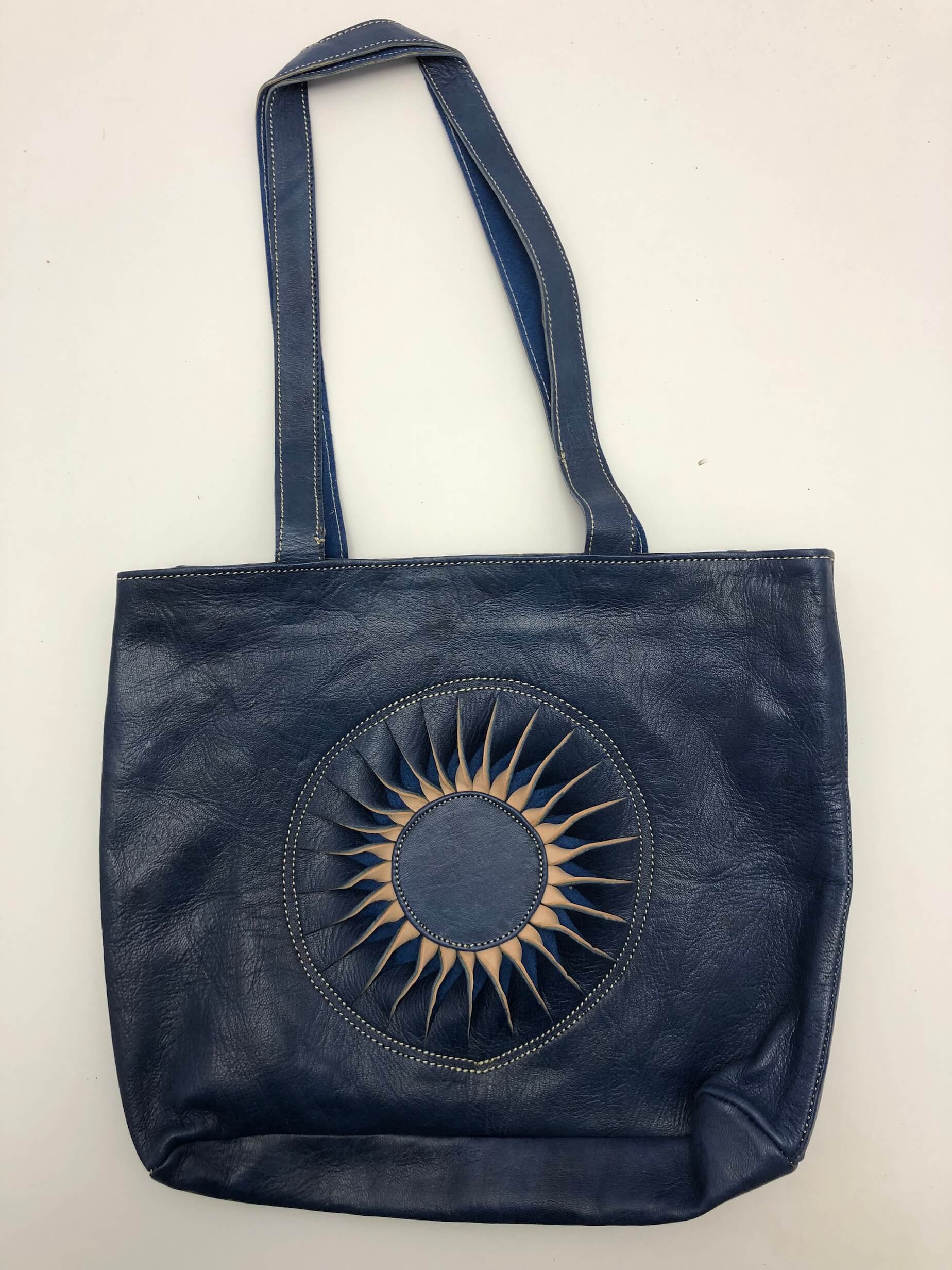 Kožená kabelka modrá