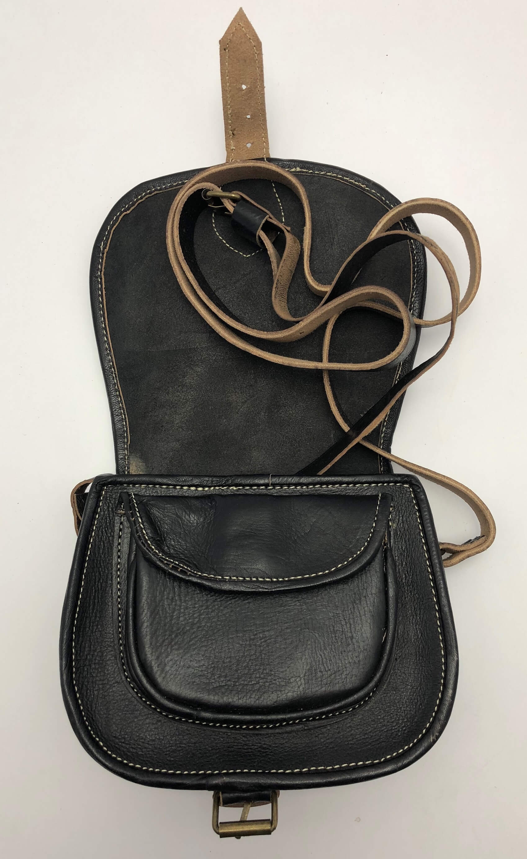 Kožená kabelka lovecká malá černá