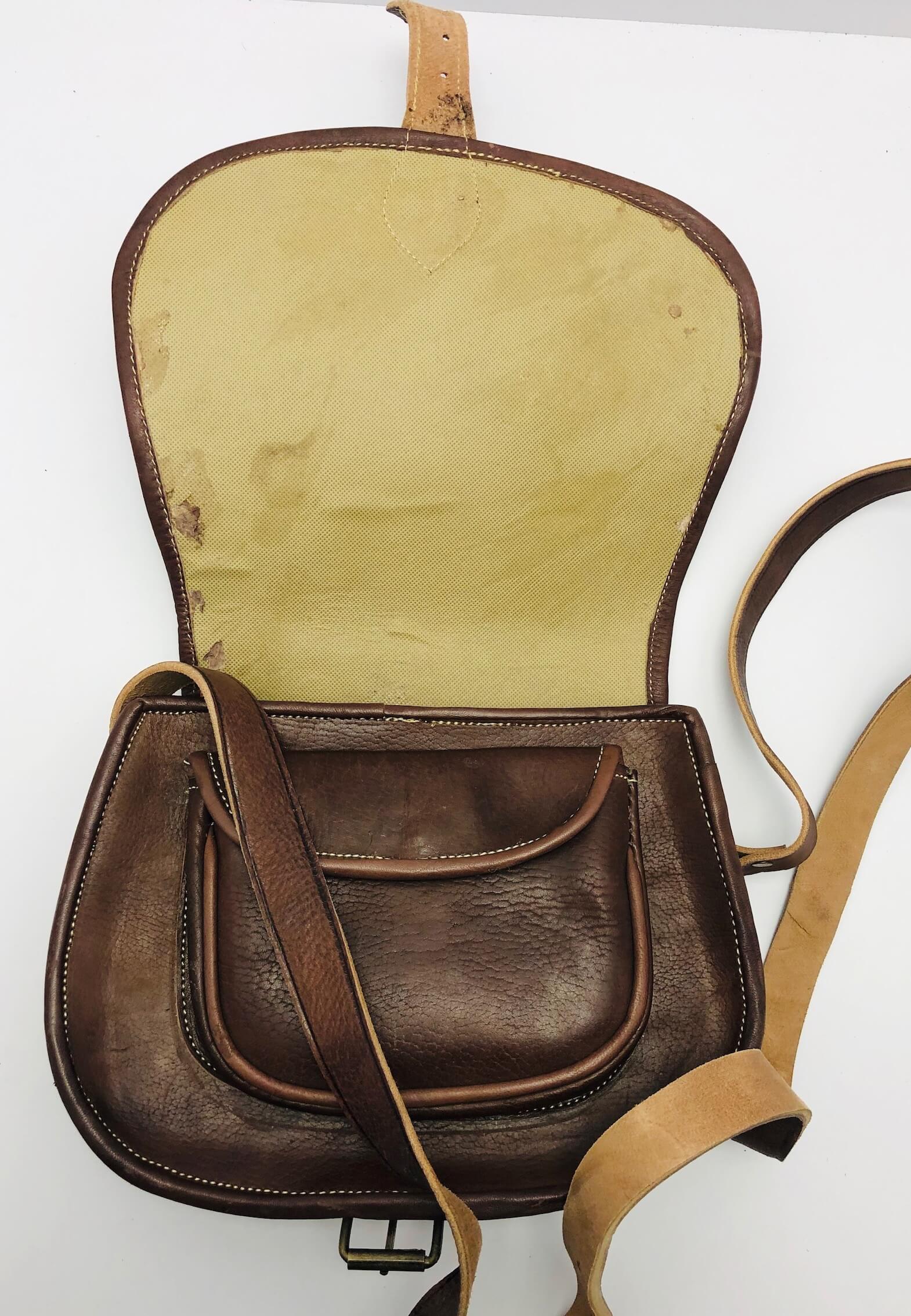 Kožená kabelka lovecká malá hnědá