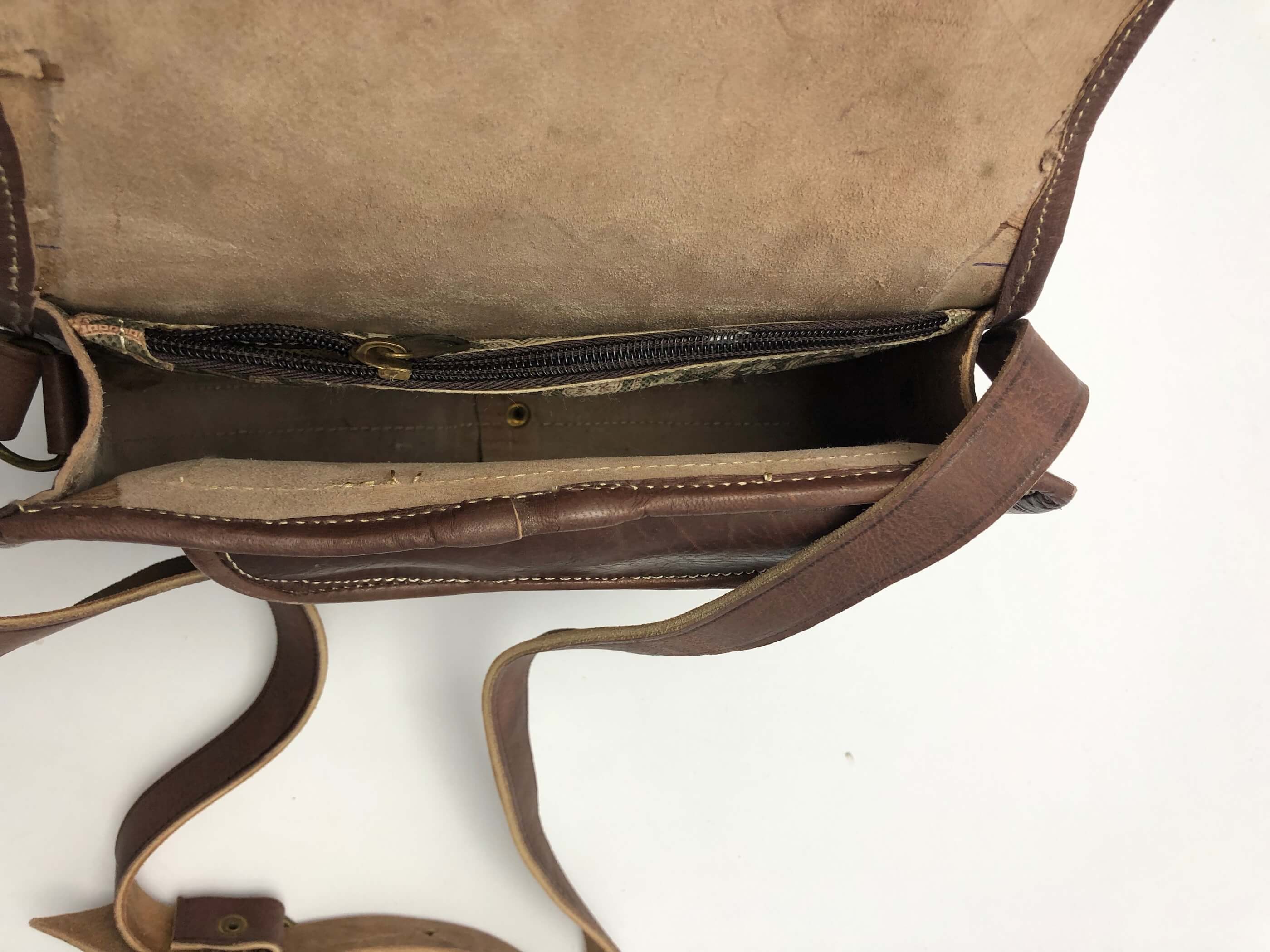 Kožená kabelka lovecká malá hnědá