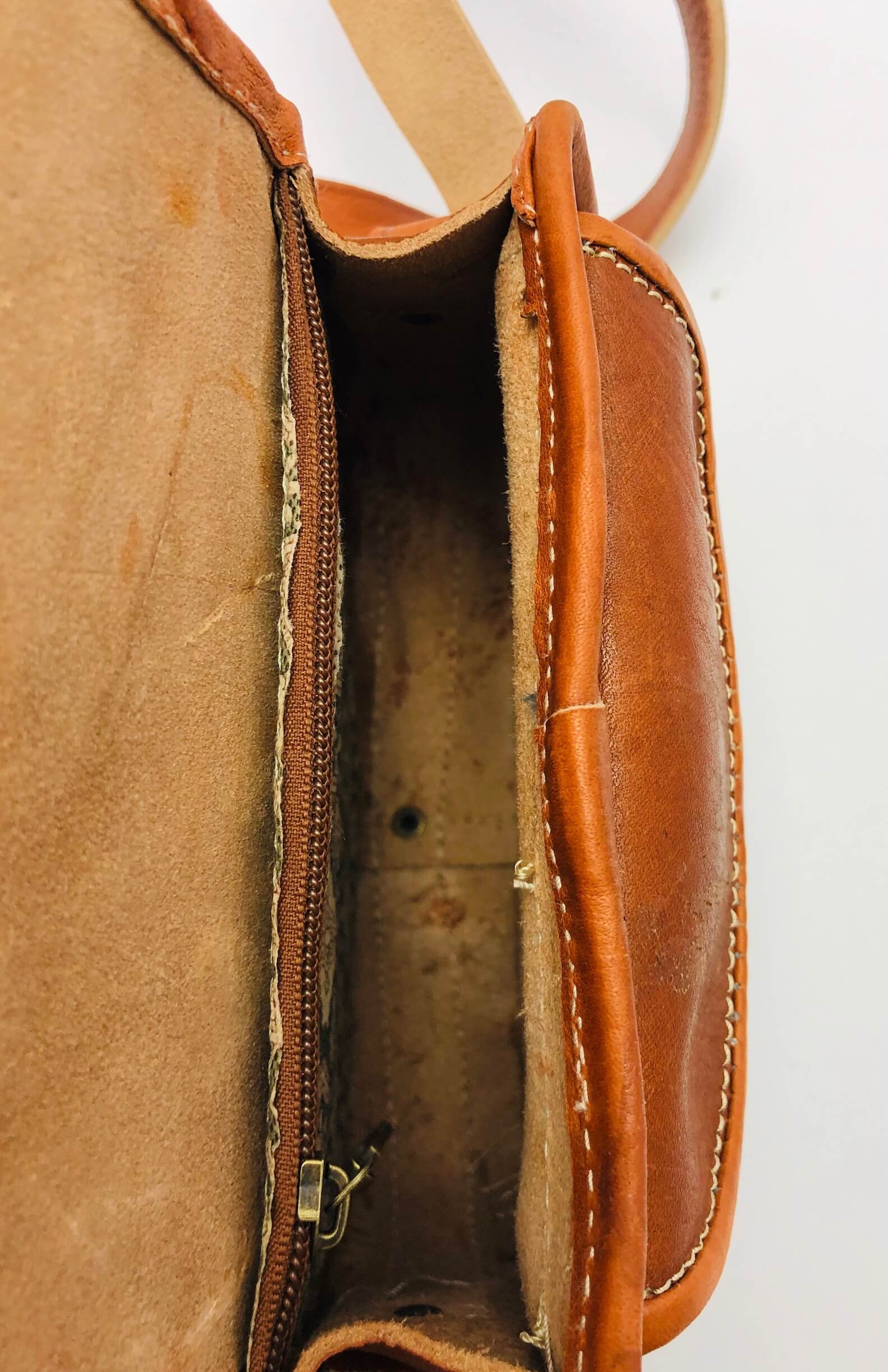 Kožená kabelka lovecká malá přírodní