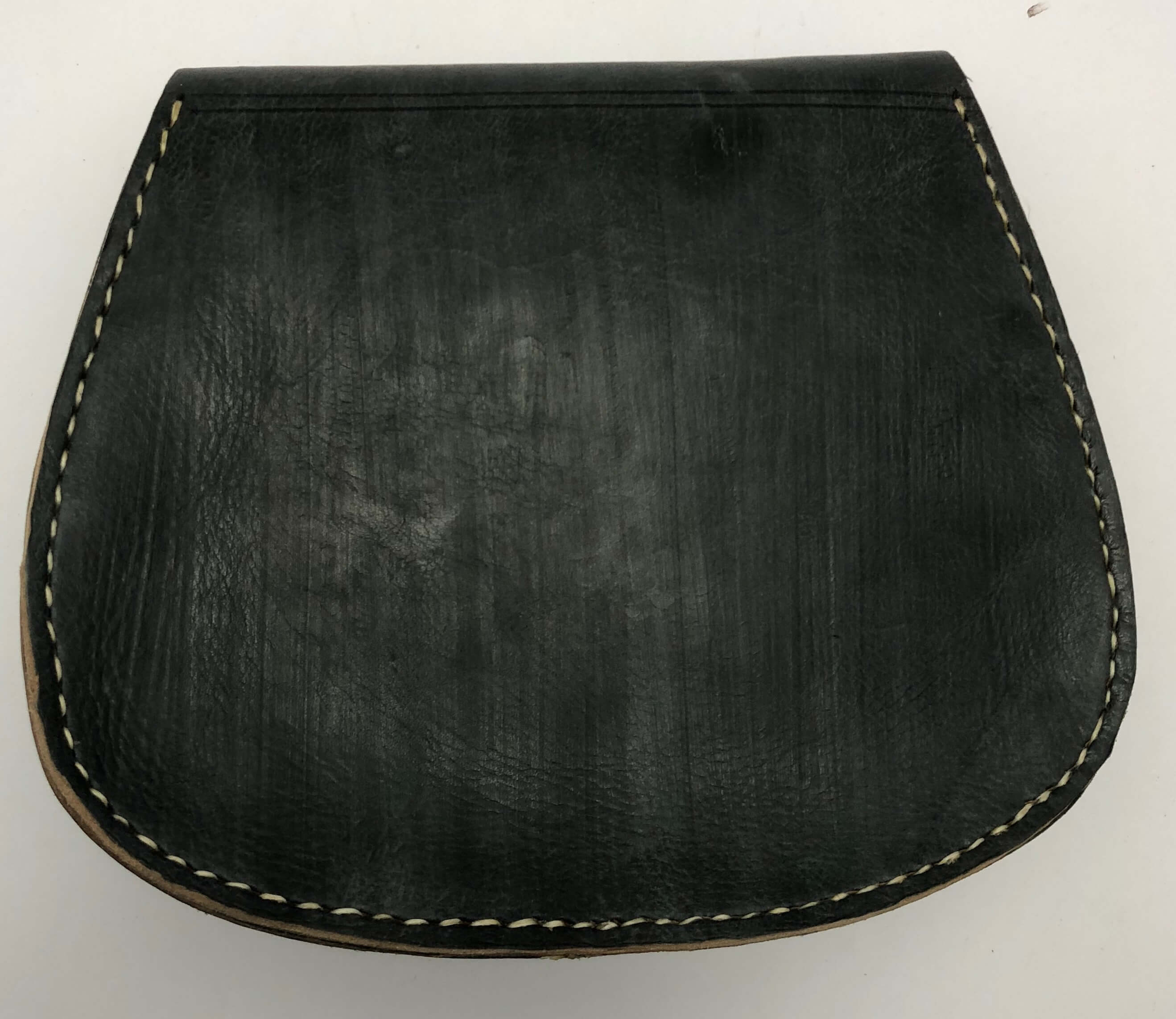 Kožená kabelka šedo-modrá