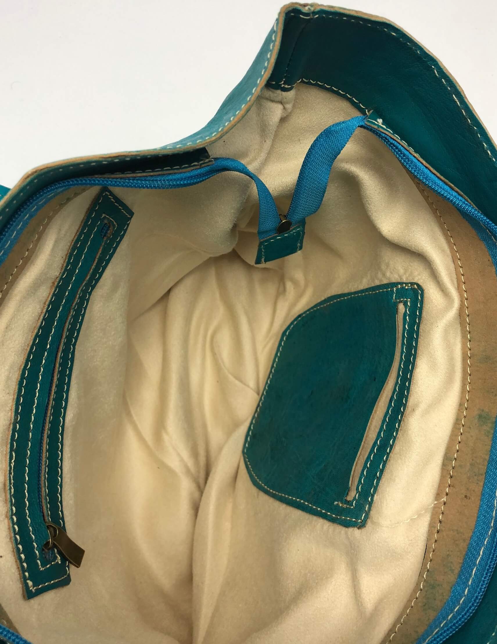 Kožená kabelka obdelník modrá