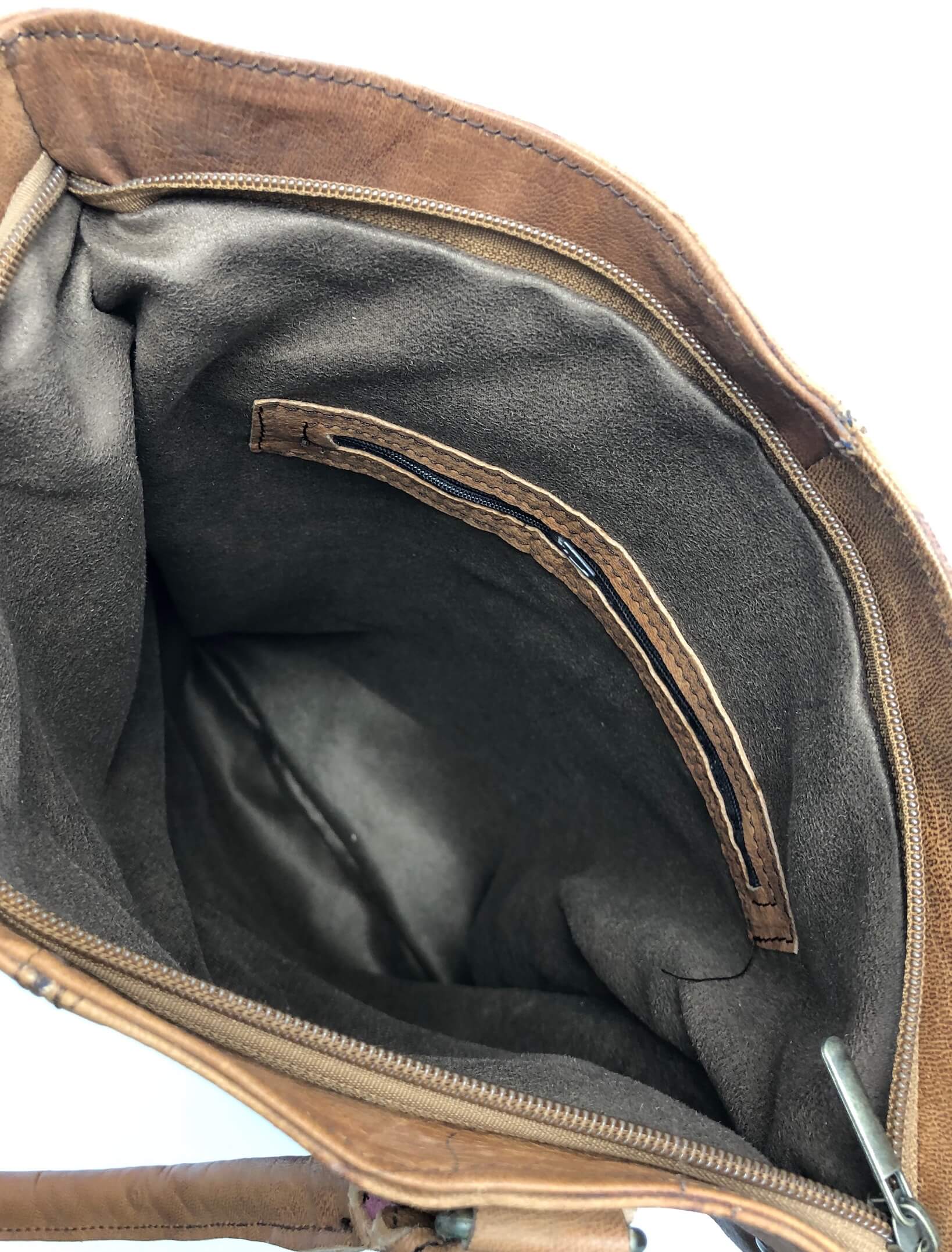 Dámská kožená kabelka s kroužky přírodní