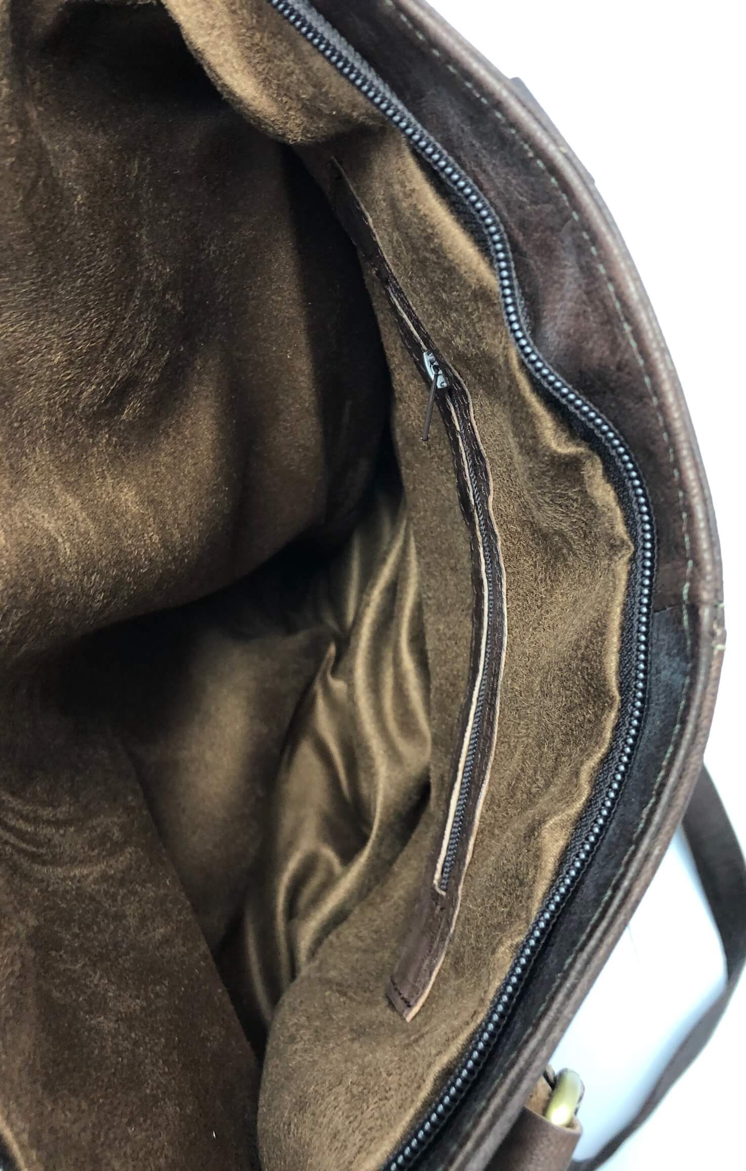 Kožená kabelka hnědá s kroužky