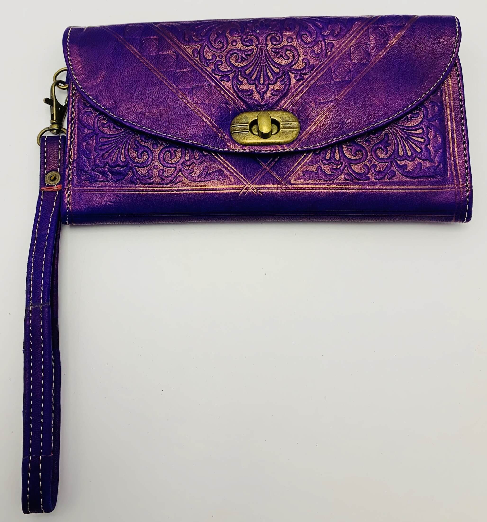 Kožená peněženka fialová