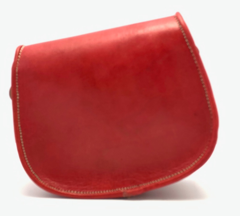 Kožená kabelka lovecká malá červená