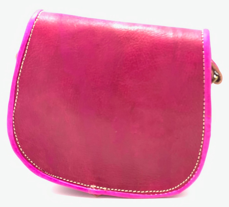 Kožená kabelka lovecká malá fialová