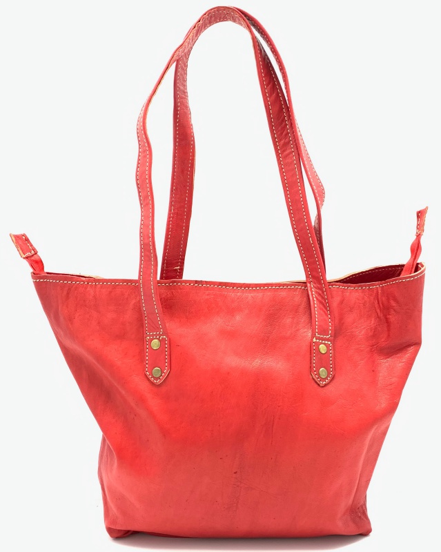 Kožená kabelka obdelník červená