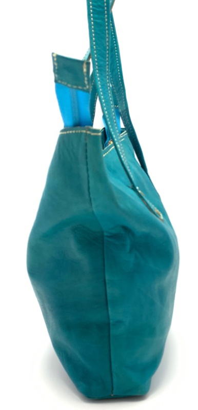 Kožená kabelka obdelník modrá