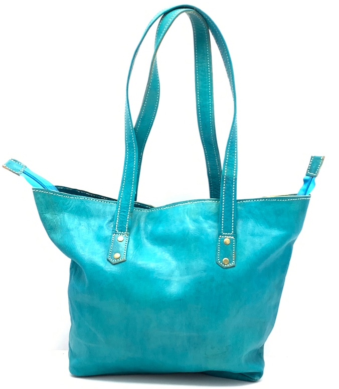 Kožená kabelka obdelník modrá