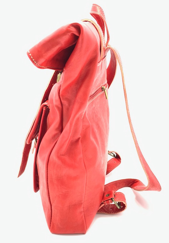 Kožený batoh velký červený MagBag 8 L