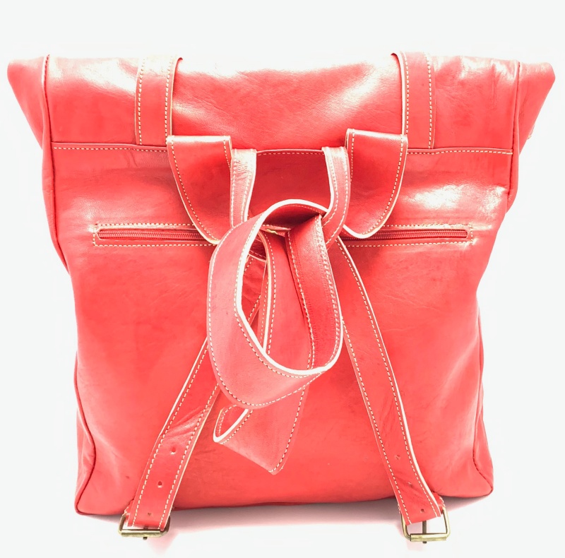 Kožený batoh velký červený MagBag 8 L