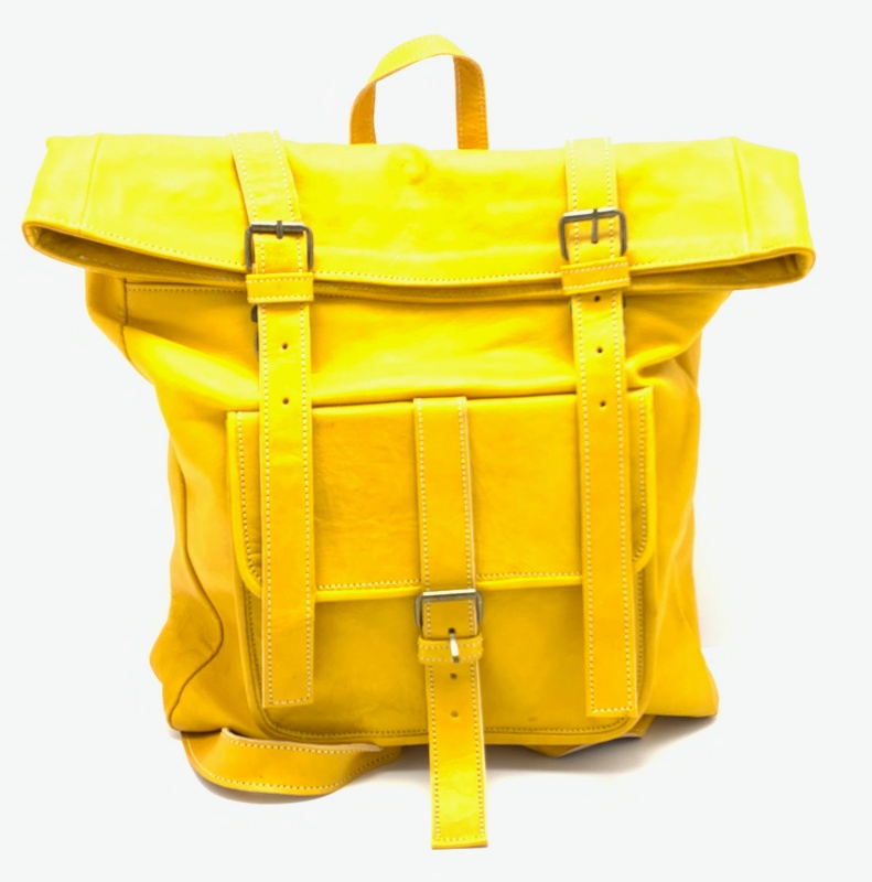 Kožený batoh velký žlutý MagBag 8 L
