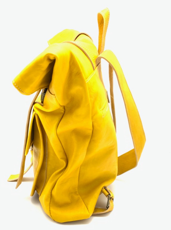 Kožený batoh velký žlutý MagBag 8 L