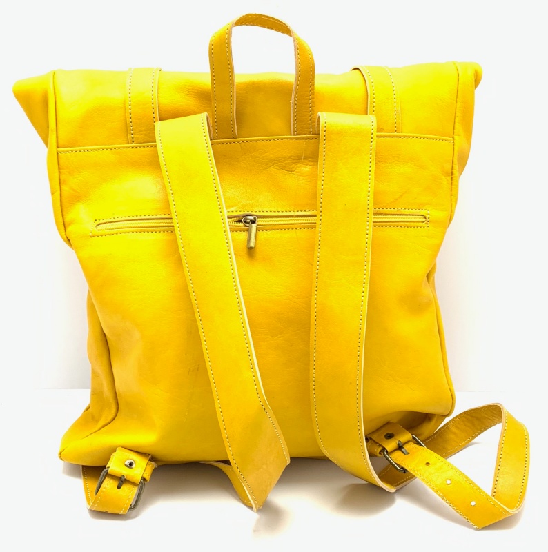 Kožený batoh velký žlutý MagBag 8 L