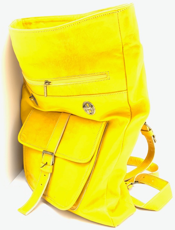 Kožený batoh velký žlutý MagBag 8 L