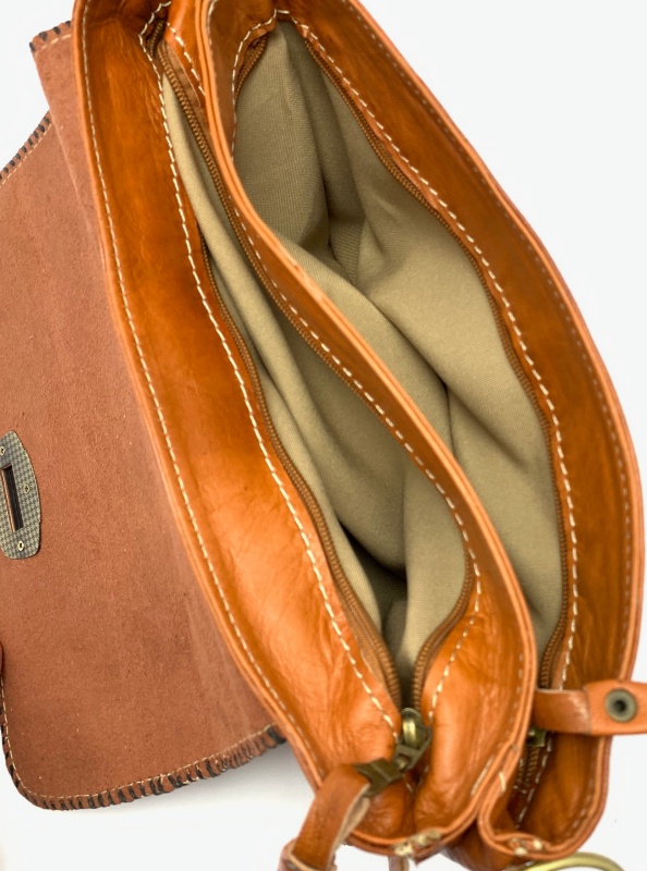 Kožená kabelka psaníčko přírodní MagBag