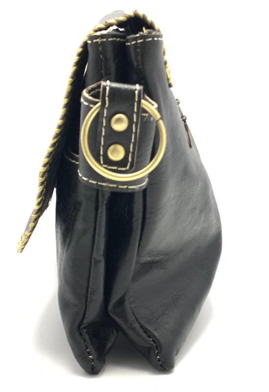 Kožená kabelka psaníčko černá velká