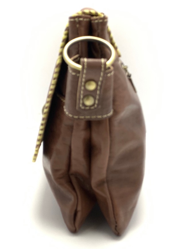 Kožená kabelka psaníčko hnědá velká 