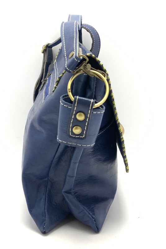 Kožená kabelka psaníčko modrá MagBag