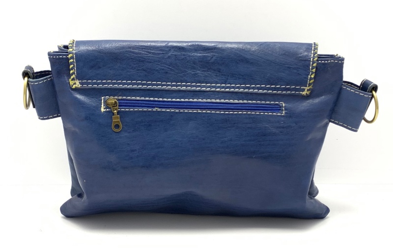 Kožená kabelka psaníčko modrá MagBag