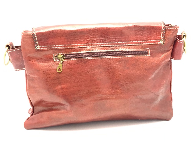 Kožená kabelka psaníčko bordó velká