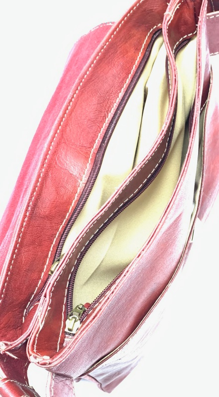 Kožená kabelka psaníčko bordó velká