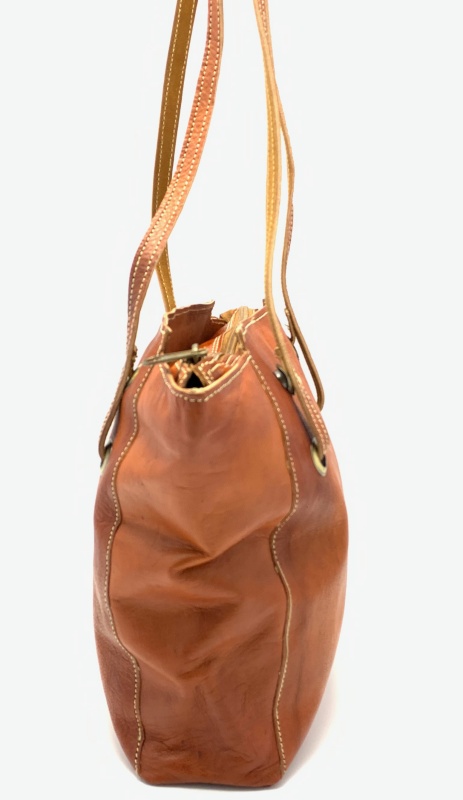 Kožená kabelka ozdobná kolečka přírodní MagBag