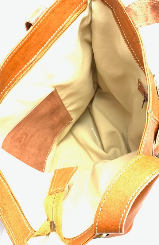 Kožená kabelka s ozdobou přírodní MagBag 