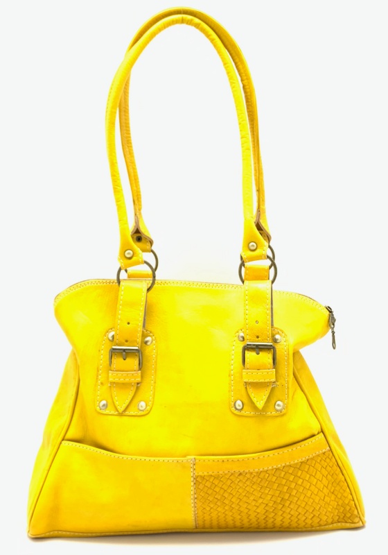 Kožená kabelka s kapsičkou žlutá MagBag