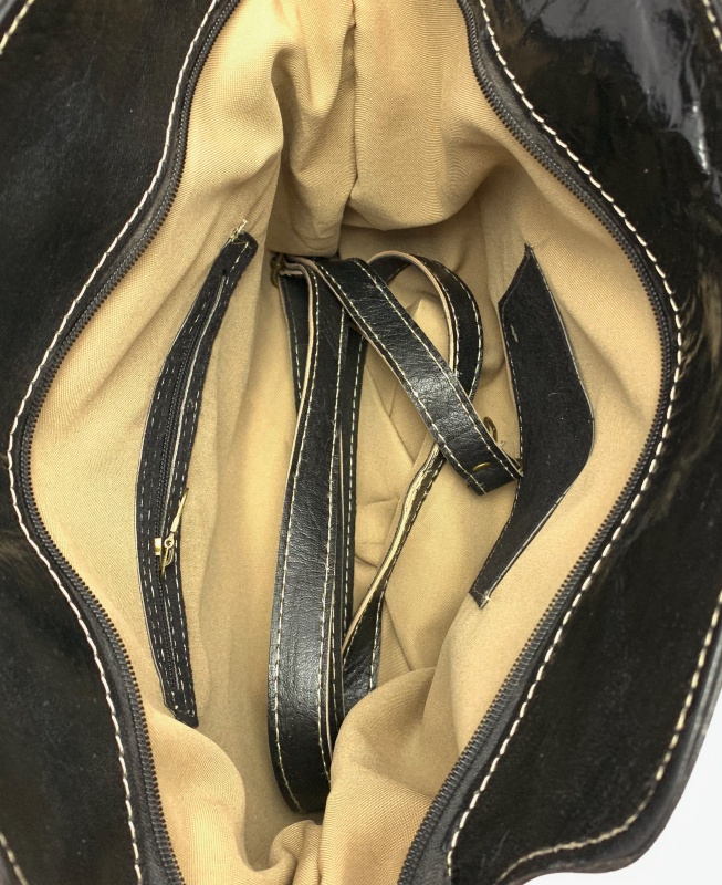 Kožená kabelka střední černá MagBag