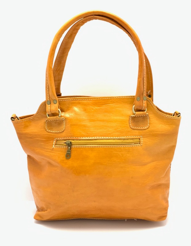 Kožená kabelka kapsička na zip přírodní MagBag