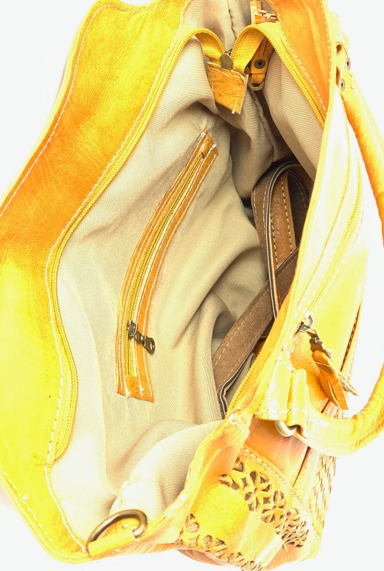 Kožená kabelka kapsička na zip přírodní MagBag