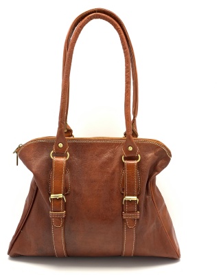 Dámská kožená kabelka přírodní s přezkami MagBag