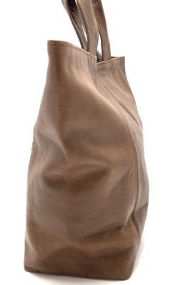 Kožená kabelka hnědá s průpletem