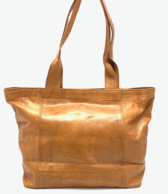 Dámská kožená kabelka s průpletem přírodní