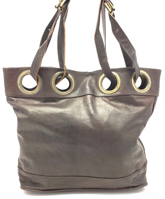 Dámská kožená kabelka kruhy černá MagBag