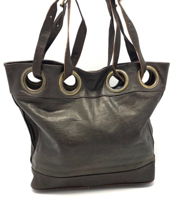 Dámská kožená kabelka kruhy černá MagBag