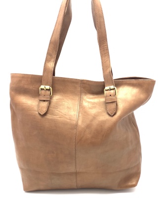 Dámská kožená kabelka přezky hnědá MagBag