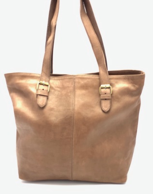 Dámská kožená kabelka přezky hnědá MagBag