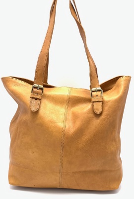 Dámská kožená kabelka přezky přírodní MagBag