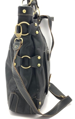 Kožená kabelka černá s druky